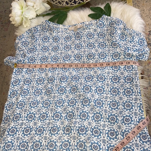 LOFT Short Sleeve Tulip Back Top Size Medium Petites - Picture 5 of 14